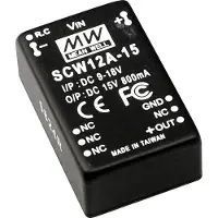 MEAN WELL SCW12B-15 DC/DC-converter 12 W Aantal uitgangen: 1 x Inhoud 1 stuk(s)