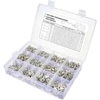 TRU COMPONENTS TC-11991844 Assortiment ringkabelschoenen Ongeïsoleerd 0.5 mm² 6 mm² Zilver 1440 stuk(s)