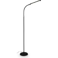 Briloner LED-vloerlamp Mura, dimbaar, zwart, Woon-/ Eetkamer, Kunststof, Modern, LED vloerlamp