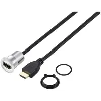 TRU COMPONENTS TC-11980456 HDMI-paneeladapterbus HDMI-bus - HDMI-stekker Zilver Aantal polen: 1 Kabellengte: 90 cm Inhoud: 1 stuk(s)
