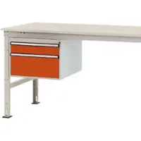 Manuflex ZB4562.2001 Behuizing onderbouw stationair, gebruiksh. 300 mm met 2 lades. Voor tafel diepte 800 mm