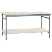 Manuflex BB5207.9006 Compleet bijzettafel basis stationair met kunststof plaat + legplank, bxdxh: 750 x 500 x 780 mm Aluminium-zilver
