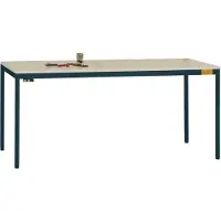 Manuflex LD1906.7016 ESD-werktafel UNIDESK met kunststof plaat, onderstel antraciet RAL 7016, bxdxh = 1200 x 800 x 723-733 mm Antraciet