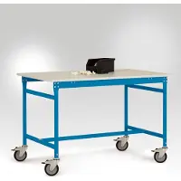 Manuflex LB4066.5012 ESD-bijzettafel basismobiel met kunststof tafelblad in licht blauw RAL 5012, bxdxh: 1500 x 800 x 856 mm Lichtblauw (RAL 5012)