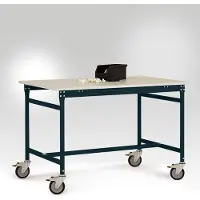 Manuflex LB4056.7016 ESD ESD-bijzettafel basismobiel met kunststof tafelblad in antraciet RAL 7016, bxdxh: 1500 x 600 x 856 mm Antraciet