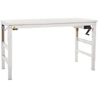 Manuflex LU9053.7016 ESD-werktafel universele ERGO K met rubber schijf, bxdxh = 1500 x 800 x 722-1012 mm Antraciet