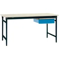 Manuflex BB5257.7016 Compleet bijzettafel basis stationair met kunststof plaat + enkele lade, bxdxh: 1500 x 800 x 780 mm Antraciet
