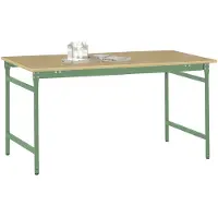 Manuflex BB3055.6011 Bijzettafel basis stationair met multiplex tafelblad in Reseda groen RAL 6011, bxdxh: 1500 x 600 x 780 mm Reseda groen (RAL 9010)