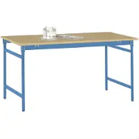 Manuflex BB3035.5012 Bijzettafel basis stationair met multiplex tafelblad in licht blauw RAL 5012, bxdxh: 1250 x 600 x 780 mm Lichtblauw (RAL 5012)