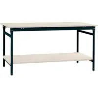 Manuflex BB5221.7016 Compleet bijzettafel basis stationair met melamine schijf + legplank, bxdxh: 1500 x 800 x 780 mm Antraciet
