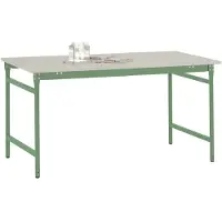 Manuflex BB3031.6011 Bijzettafel basis stationair met melamine tafelblad in Reseda groen RAL 6011, bxdxh: 1250 x 600 x 780 mm Reseda groen (RAL 9010)