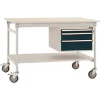 Manuflex BB5371.7016 Compleet bijzettafel basismobiel met melamine schijf + behuizing onderbouw, bxdxh: 1250 x 800 x 850 mm Antraciet