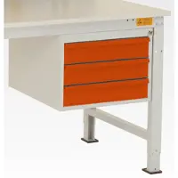 Manuflex LZ4614.7016 ESD ESD-behuizing onderbouw, gebruiksh. 300 mm met 3 lades. Voor tafel diepte 1200 mm