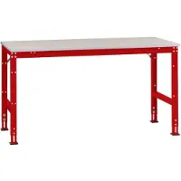 Manuflex AU4189.3003 Werk achtergrond tafel universele standaard met PVC decoplaat, bxdxh = 3000x1000x760-870 mm Robijn-rood
