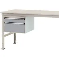 Manuflex ZB4564.9006 Behuizing onderbouw stationair, gebruiksh. 300 mm met 2 lades. Voor tafel diepte 1200 mm