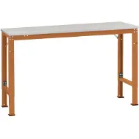 Manuflex AU8049.2001 Universeel Werk aanschuiftafel universele speciale met PVC decoplaat, bxdxh = 1500 x 600 x 722-1022 mm Rood-oranje (RAL 2001)