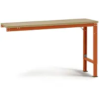Manuflex aanbouwtafel UNIVERSAL Speciaal, 1500 x 800 mm, multiplex natuur, roodoranje