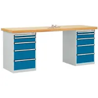 Manuflex TP5092.5007 Werkbanksysteem (b x d) 2000 mm x 700 mm Stralend blauw (RAL 5007)