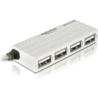 DeLOCK USB hub met 4 poorten - USB2.0 - busgevoed / wit/zilver - 0,20 meter