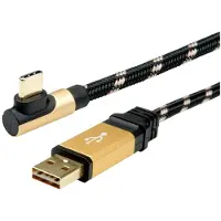 Roline USB-C haaks naar Easy-USB-A kabel - USB2.0 - tot 2A - 1,8 meter