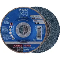 PFERD TOOLS 67788116 PFC 115 Z 80 SG POWER STEELOX Lamellenschijf Diameter 115 mm Boordiameter 22.23 mm Korrelgrootte (num) 80 RVS, Staal 10 stuk(s)