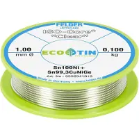 FELDER ISO-Core Clear Sn100Ni+ Soldeertin Spoel Sn99,25Cu0,7Ni0,05 0.100 kg 1 mm