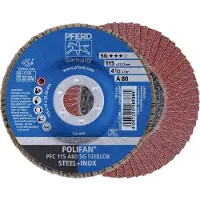 PFERD TOOLS 67708115 PFC 115 A 80 SG STEELOX Lamellenschijf Diameter 115 mm Boordiameter 22.23 mm Korrelgrootte (num) 80 RVS, Staal 10 stuk(s)