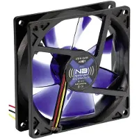 Noiseblocker BlackSilent XE1 PC-ventilator Zwart, Blauw (transparant) (b x h x d) 92 x 92 x 25 mm