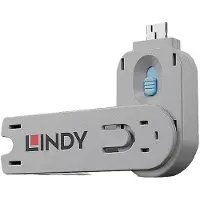 Lindy Sleutel voor USB-A-poort USB Type A Port Blocker Key - USB-Portblocker Blauw Sleutelslot Incl. 1 sleutel 40622