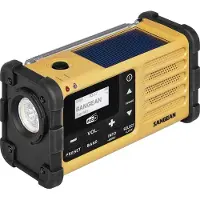 Sangean MMR-88 DAB+ Outdoorradio DAB+, VHF (FM) Noodradio Acculaadfunctie, Zaklamp, Zonnepaneel, Handslinger Zwart, Geel