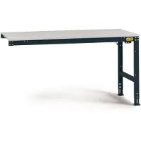 Manuflex LU6133.7016 ESD ESD-werktafel universele standaard aanschuiftafel met rubber schijf, bxdxh = 2000 x 1200 x 760-870 mm Antraciet