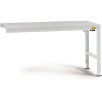 Manuflex LU6138.7035 ESD ESD-werktafel universele standaard aanschuiftafel met melamine schijf, bxdxh = 2000 x 1200 x 763-873 mm Grijs-wit (RAL 7035)