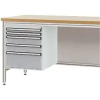 Manuflex ZB4875.9006 Behuizing onderbouw voor alu-werkbanken, gebruiksh. 500 mm met 5 lades, voor tafel diepte 600 mm