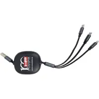 HP Autozubehör Ladekabel 3in1 ausziehbar USB-oplader 1x USB-C, 1x Apple Lightning, 1x Micro-USB Fast Charge Zwart Binnen Snellader