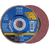 PFERD TOOLS 67646125 PFF 125 A 60 PSF STEELOX Lamellenschijf Diameter 125 mm Boordiameter 22.23 mm Korrelgrootte (num) 60 RVS, Staal 10 stuk(s)