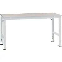 Manuflex werktafel UNIVERSAL Standaard, 2000 x 1000 mm, kunststof lichtgrijs, lichtgrijs
