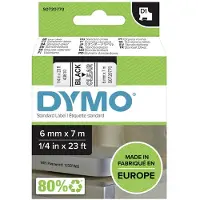 Dymo Tape 43610 (S0720770) Zwart op transparant (6 mm)