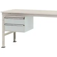 Manuflex ZB4514.7035 Behuizing onderbouw stationair, gebruiksh. 300 mm met 2 lades. Voor tafel diepte 1200 mm