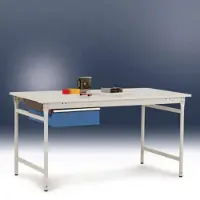 Manuflex ZB4143.9006 Enkele lade in aluminium zilver vergelijkbaar met RAL 9006, zonder cilinderslot, voor tafel diepte 800 mm, bxdxh: 425 x 550 x 150 mm