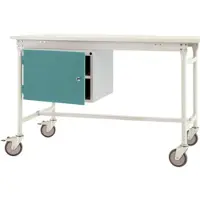 Manuflex ZB4733.5021 Behuizing onderbouw mobiel, gebruiksh 1 deur en legborden mm met waterblauw RAL 5021. Voor tafel diepte 800 mm