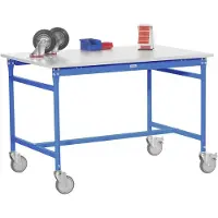 Manuflex BB4015.5012 Bijzettafel basismobiel met multiplex plaat in licht blauw RAL 5012, bxdxh: 1000 x 600 x 850 mm Lichtblauw (RAL 5012)