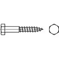 Toolcraft TO-6855600 Zeskant houtschroeven 160 mm Buitenzeskant DIN 571 Staal Verzinkt 25 stuk(s)