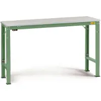 Manuflex LU7018.6011 ESD ESD-werktafel universele speciale reden tafel met melamine schijf, bxdxh = 1000 x 800 x 725-1025 mm Reseda groen (RAL 9010)