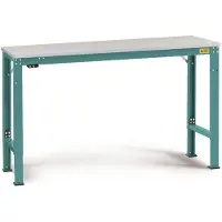 Manuflex LU7056.5021 ESD-werktafel universele speciale reden tafel met kunststof plaat, bxdxh = 1500 x 800 x 728-1028 mm Waterblauw