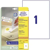 Avery Zweckform universele etiketten, 210 x 297 mm, verwijderbaar