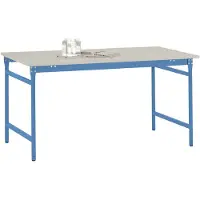 Manuflex BB3011.5012 Bijzettafel basis stationair met melamine tafelblad in licht blauw RAL 5012, bxdxh: 1000 x 600 x 780 mm Lichtblauw (RAL 5012)