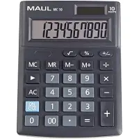 MAUL MC 10 Bureaurekenmachine Zwart Aantal displayposities: 10 werkt op batterijen, werkt op zonne-energie (b x h x d)