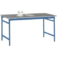 Manuflex BB3064.5007 Bijzettafel basis stationair met staalbeslag schijf in stralend blauw RAL 5007, bxdxh: 1500 x 800 x 780 mm Stralend blauw (RAL 5007)