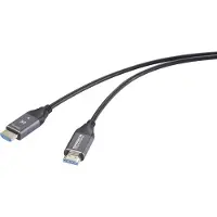 Speaka Professional SP-12842680 HDMI-kabel HDMI / Glasvezel Aansluitkabel HDMI-A-stekker, HDMI-A-stekker 60 m Zwart 8K UHD, Active Optical Cable (AOC)