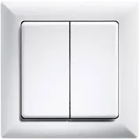 Eltako FT55-rw, witte draadloze drukknop (V) met enkelvoudige en dubbele drukknop, artikelnummer 30000592